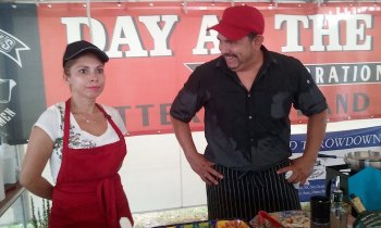 Eduardo and his assistant chef, Laura